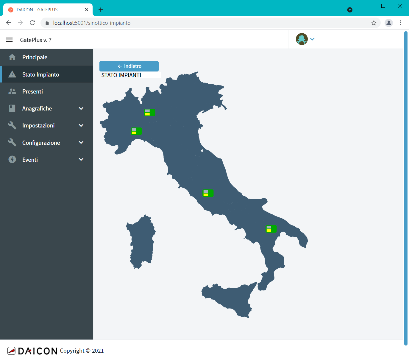 Gate Plus: stato impianti su più sedi