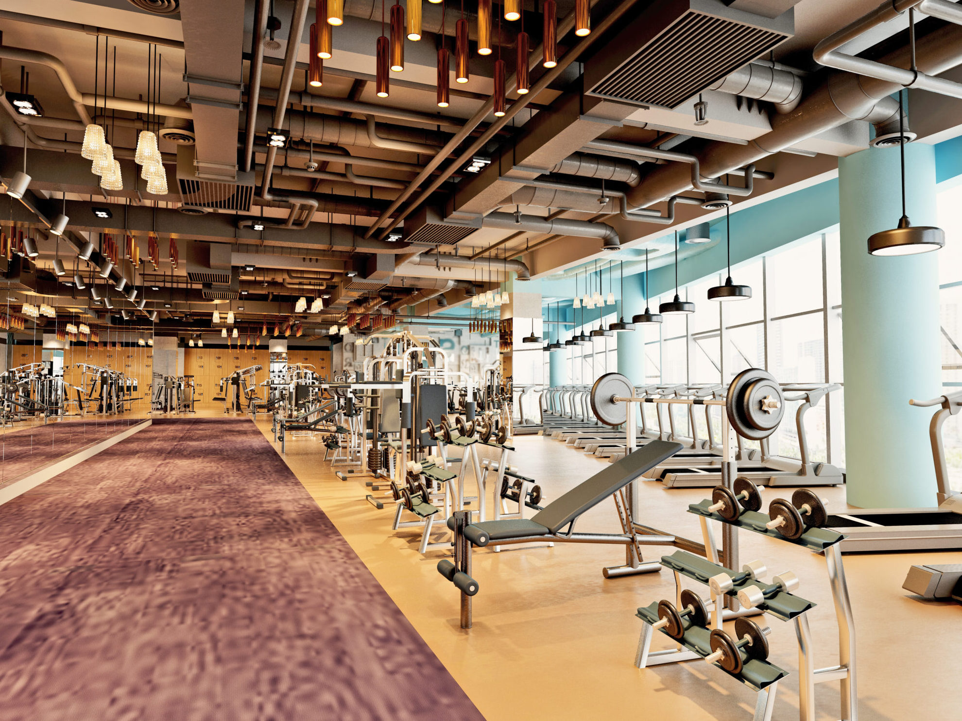 Sala pesi e cardio di un impianto sportivo